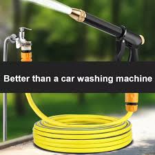 High Pressure Water Spray Nozzle Hose Pipe Adjustable Metal Spray Nozzle Water Pressure Booster Water Spray Gun for Car Wash cleaning & Gardening Water Pressure Nozzle