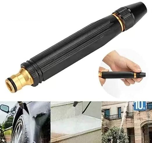 High Pressure Water Spray Nozzle Hose Pipe Adjustable Metal Spray Nozzle Water Pressure Booster Water Spray Gun for Car Wash cleaning & Gardening Water Pressure Nozzle