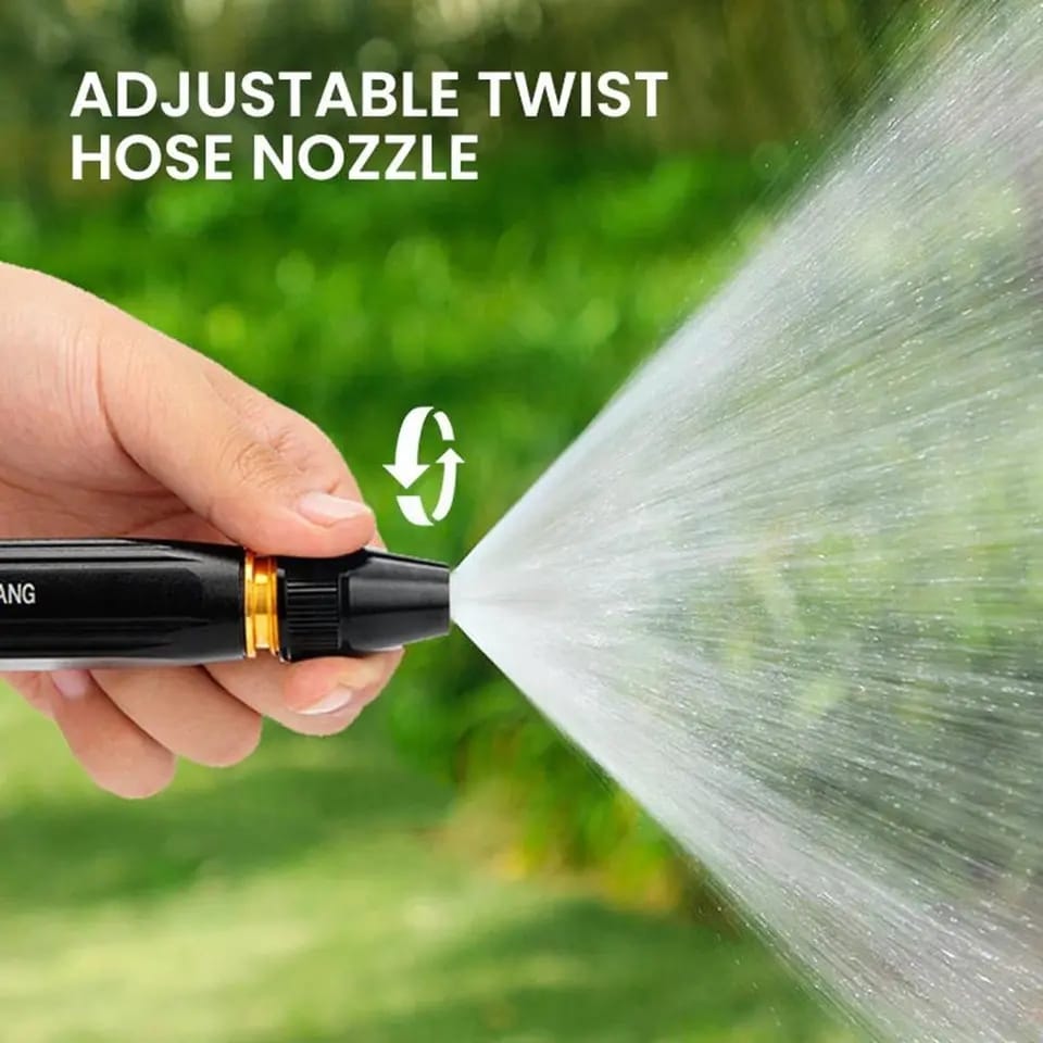 High Pressure Water Spray Nozzle Hose Pipe Adjustable Metal Spray Nozzle Water Pressure Booster Water Spray Gun for Car Wash cleaning & Gardening Water Pressure Nozzle