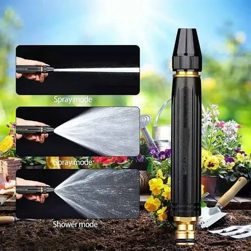 High Pressure Water Spray Nozzle Hose Pipe Adjustable Metal Spray Nozzle Water Pressure Booster Water Spray Gun for Car Wash cleaning & Gardening Water Pressure Nozzle
