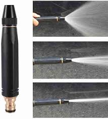 High Pressure Water Spray Nozzle Hose Pipe Adjustable Metal Spray Nozzle Water Pressure Booster Water Spray Gun for Car Wash cleaning & Gardening Water Pressure Nozzle